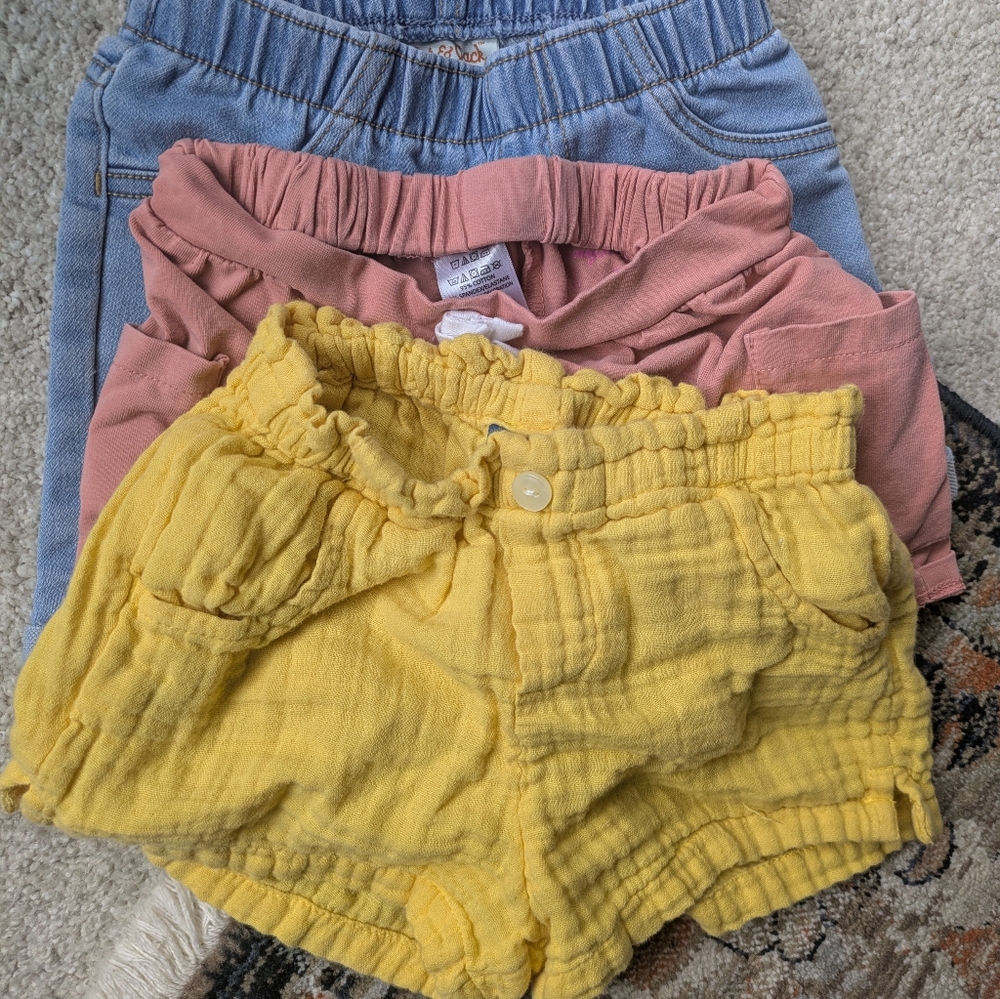 Toddler Shorts Set - Yellow, Pink, Blue